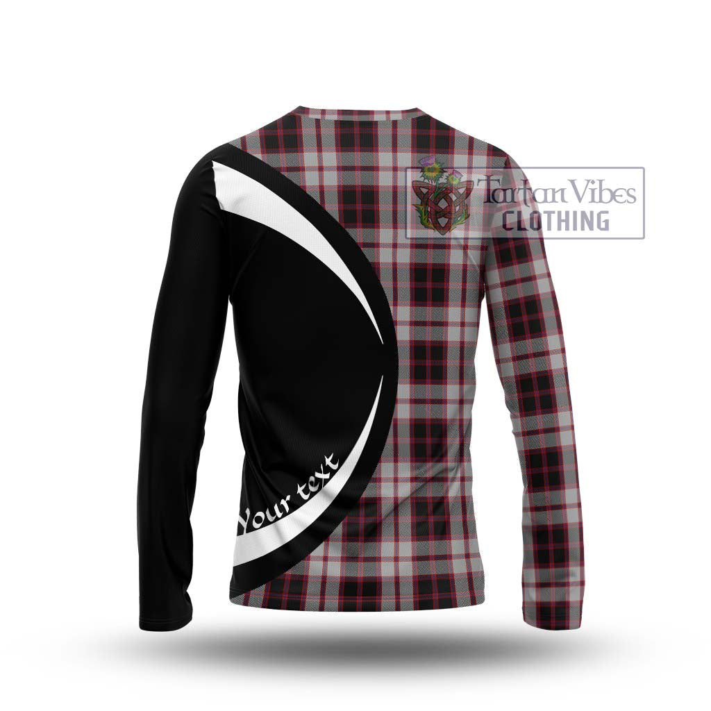 Tartan Vibes Clothing MacPherson Tartan Long Sleeve T-Shirt with Family Crest Circle Style