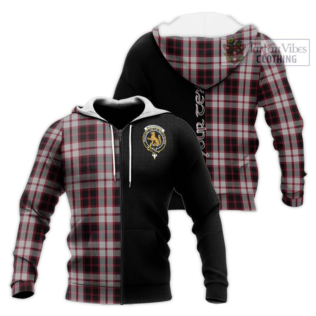 MacPherson (McPherson) Tartan Knitted Hoodie with Family Crest and Half Of Me Style Unisex Knitted Zip Hoodie - Tartanvibesclothing Shop