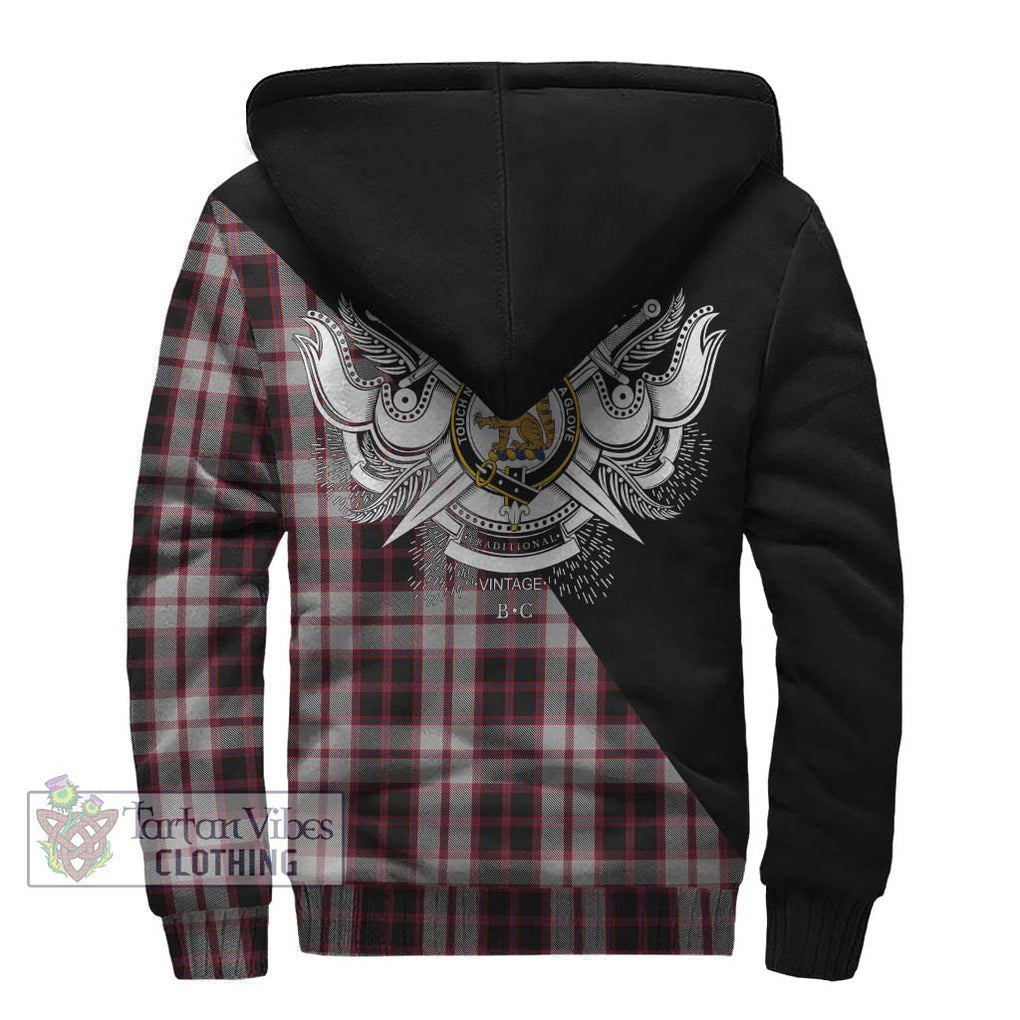 MacPherson (McPherson) Tartan Sherpa Hoodie with Family Crest and Military Logo Style - Tartanvibesclothing Shop