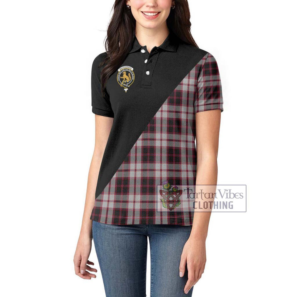 MacPherson (McPherson) Tartan Women's Polo Shirt with Family Crest and Military Logo Style - Tartan Vibes Clothing