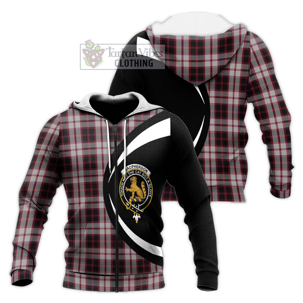 MacPherson (McPherson) Tartan Knitted Hoodie with Family Crest Circle Style Unisex Knitted Zip Hoodie - Tartan Vibes Clothing