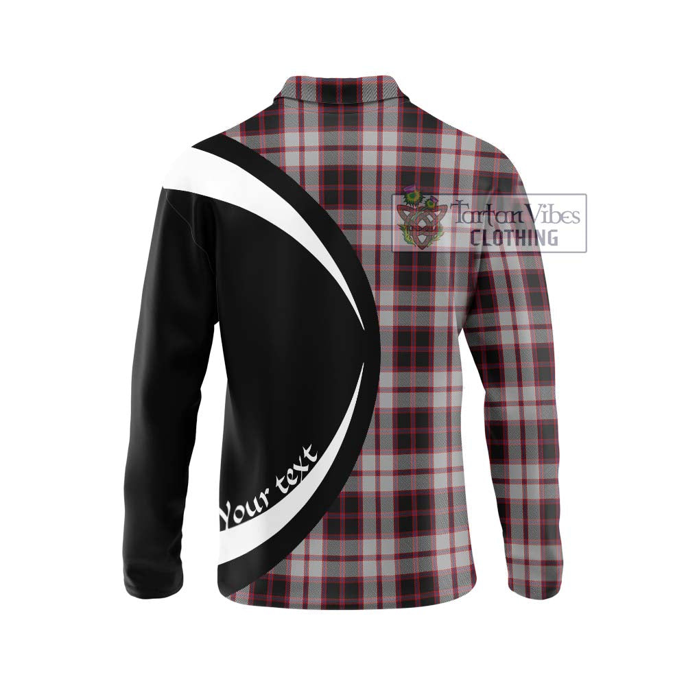 MacPherson (McPherson) Tartan Long Sleeve Polo Shirt with Family Crest Circle Style - Tartan Vibes Clothing