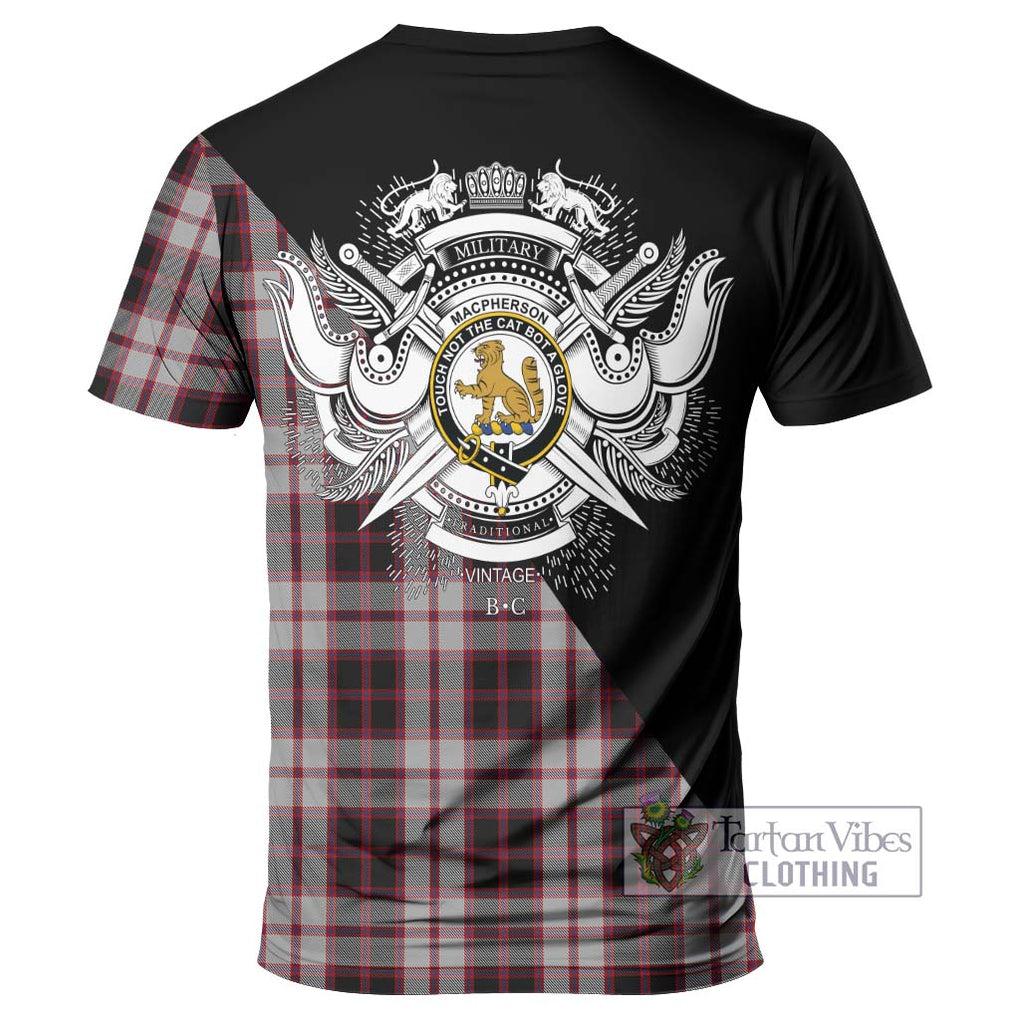 MacPherson (McPherson) Tartan T-Shirt with Family Crest and Military Logo Style - Tartan Vibes Clothing