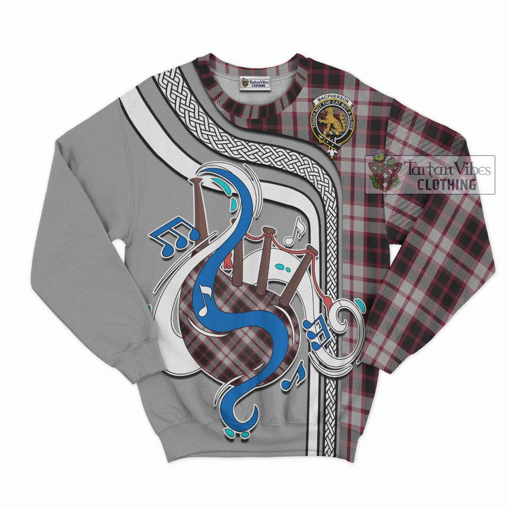 Tartan Vibes Clothing MacPherson Tartan Sweatshirt with Epic Bagpipe Style