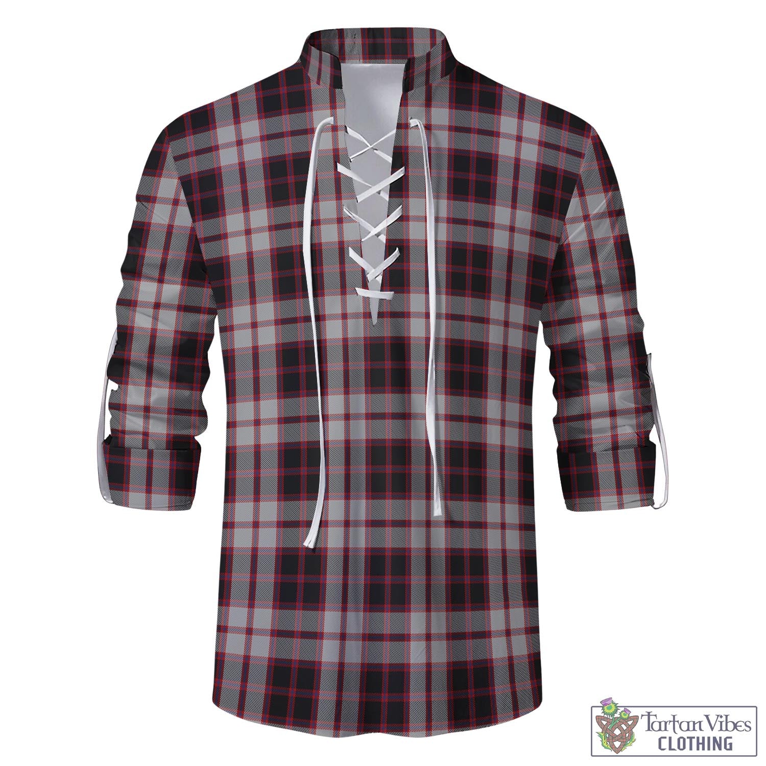 Tartan Vibes Clothing MacPherson Tartan Men's Scottish Traditional Jacobite Ghillie Kilt Shirt