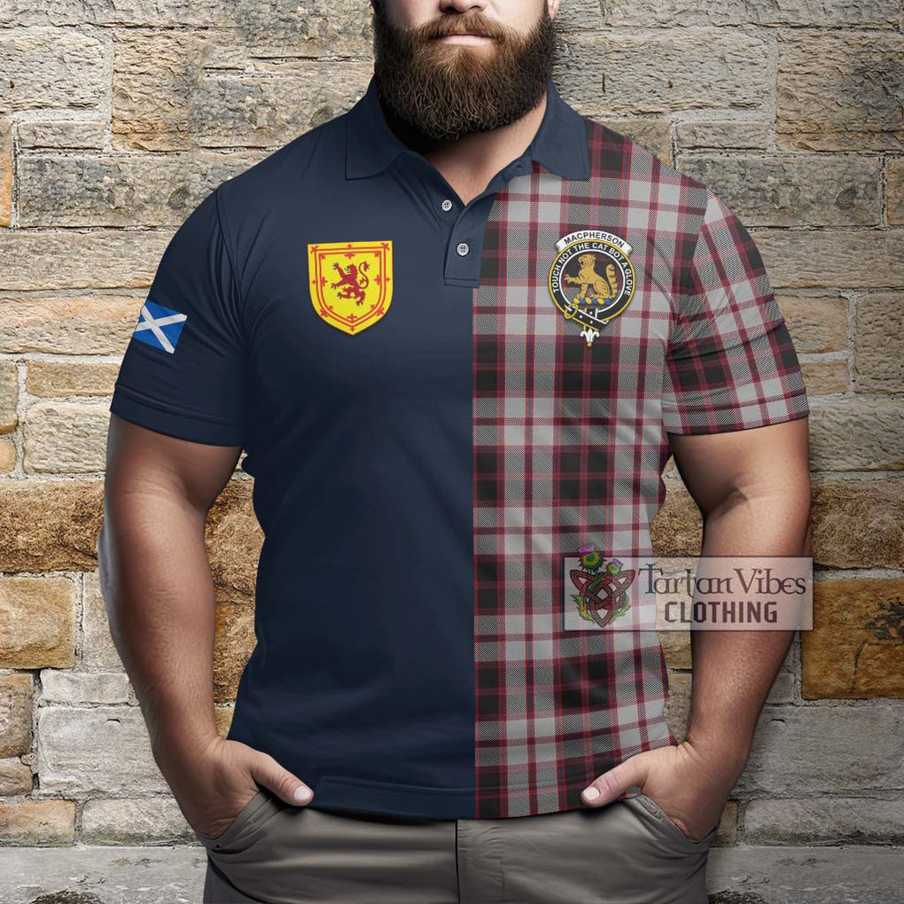 Tartan Vibes Clothing MacPherson Tartan Polo Shirt with Scottish Lion Royal Arm Half Style