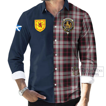 MacPherson (McPherson) Tartan Long Sleeve Button Shirt with Scottish Lion Royal Arm Half Style