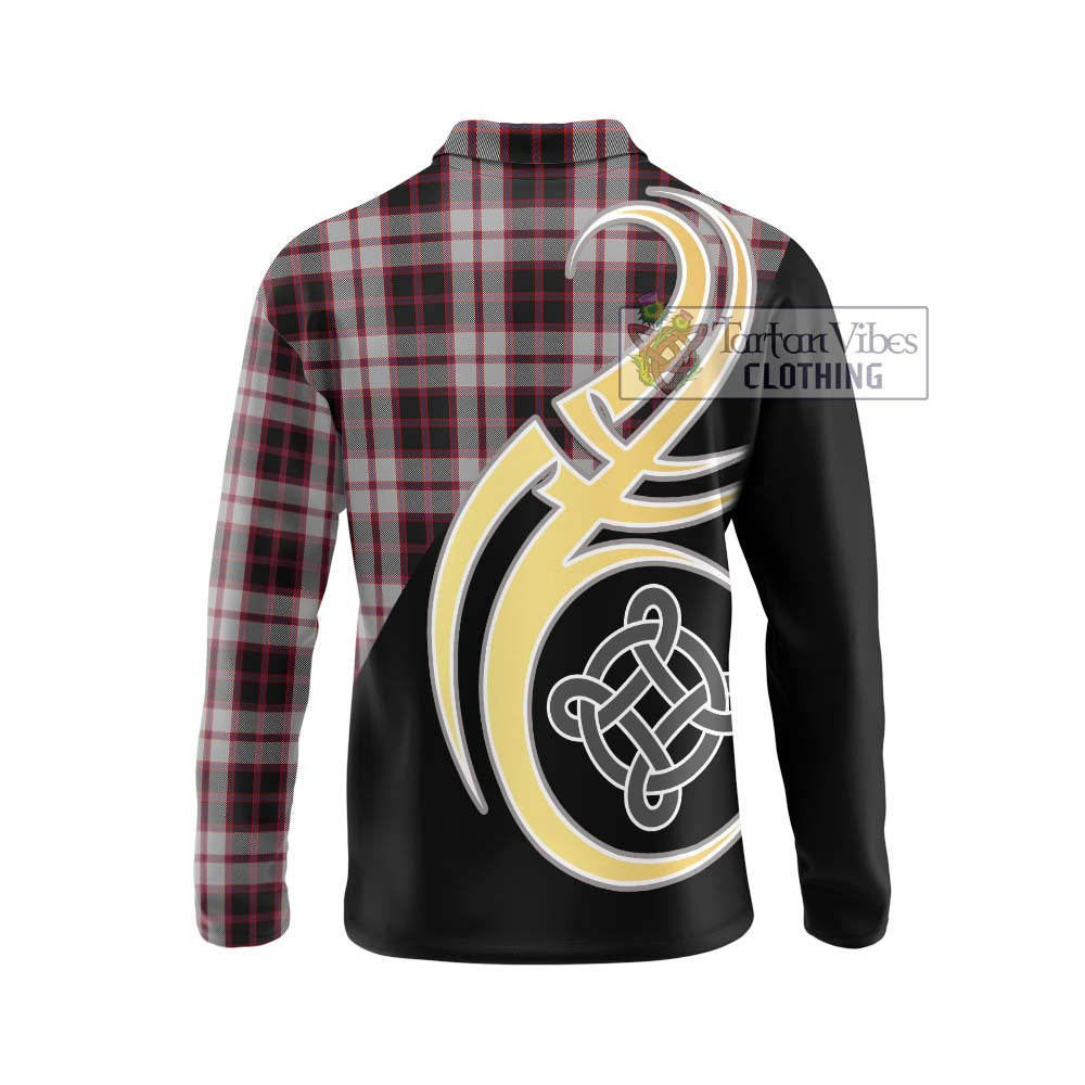 MacPherson (McPherson) Tartan Long Sleeve Polo Shirt with Family Crest and Celtic Symbol Style - Tartan Vibes Clothing