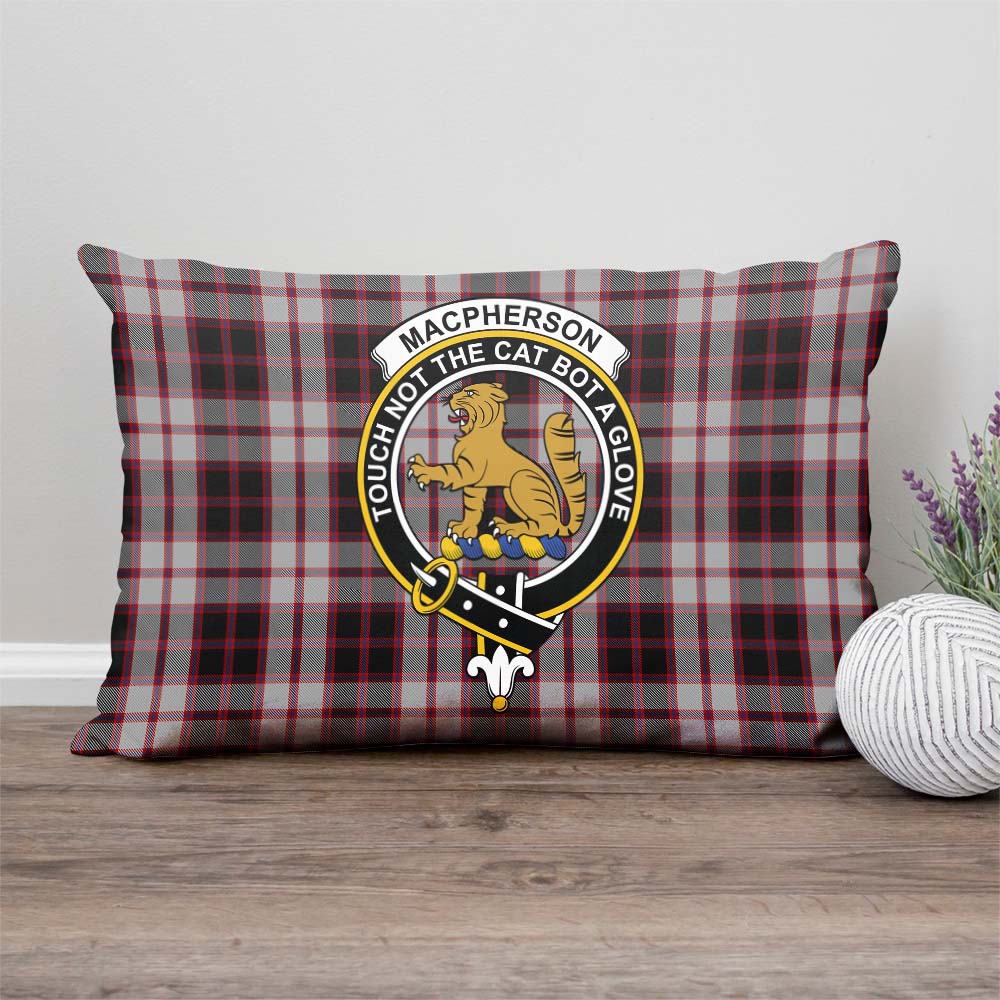 MacPherson Tartan Pillow Cover with Family Crest Rectangle Pillow Cover - Tartanvibesclothing