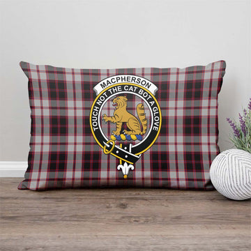 MacPherson (McPherson) Tartan Pillow Cover with Family Crest