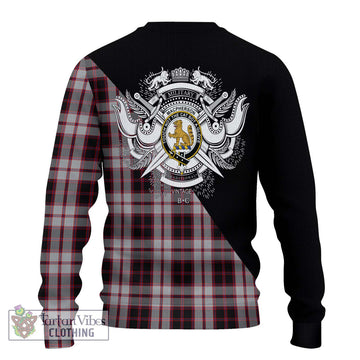 MacPherson (McPherson) Tartan Ugly Sweater with Family Crest and Military Logo Style