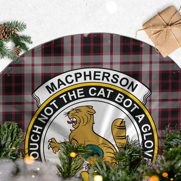 MacPherson (McPherson) Tartan Christmas Tree Skirt with Family Crest