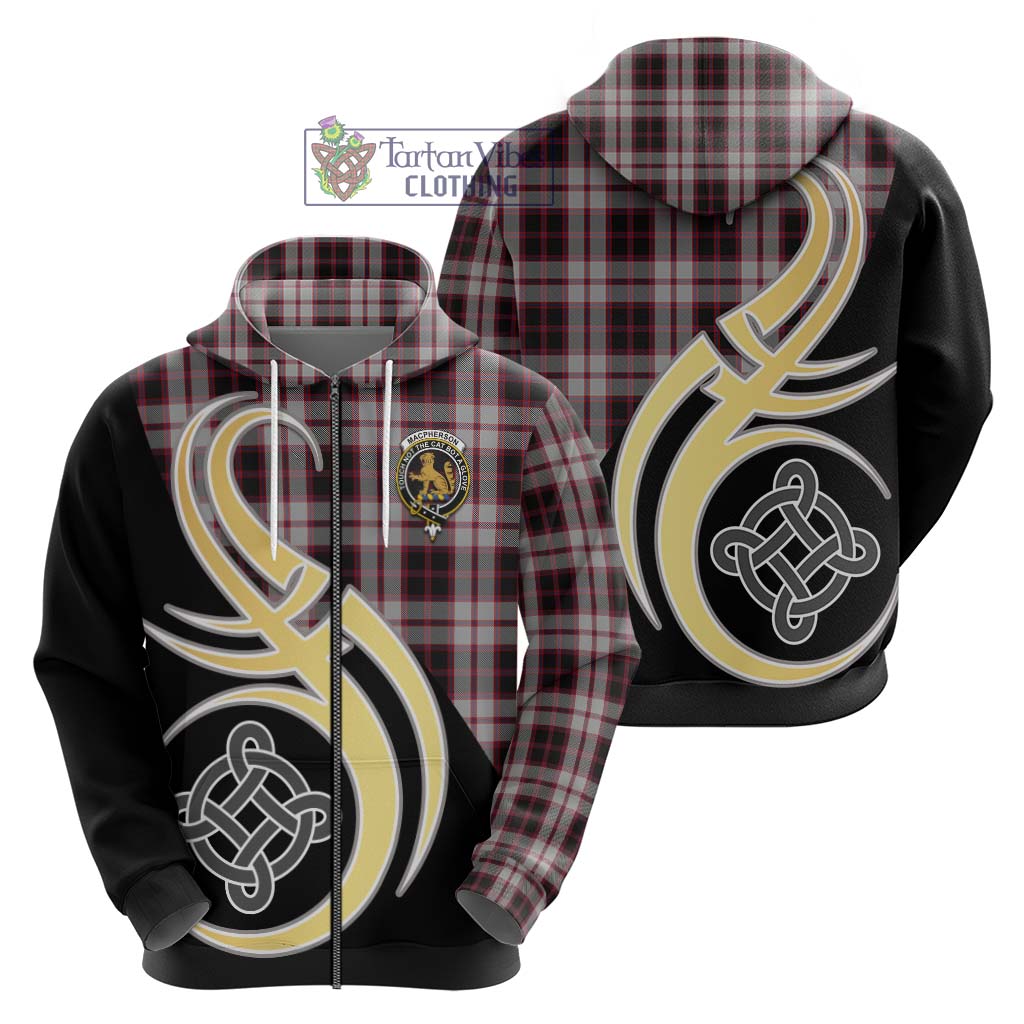 MacPherson (McPherson) Tartan Hoodie with Family Crest and Celtic Symbol Style - Tartan Vibes Clothing