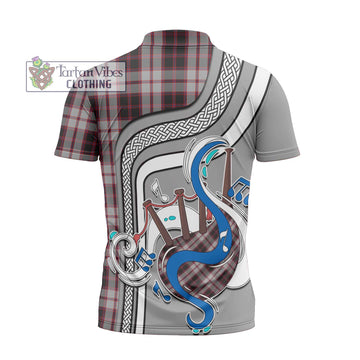 MacPherson (McPherson) Tartan Zipper Polo Shirt with Epic Bagpipe Style