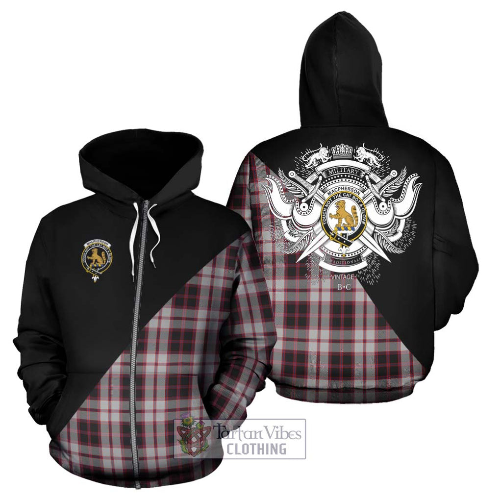 MacPherson (McPherson) Tartan Hoodie with Family Crest and Military Logo Style - Tartanvibesclothing Shop