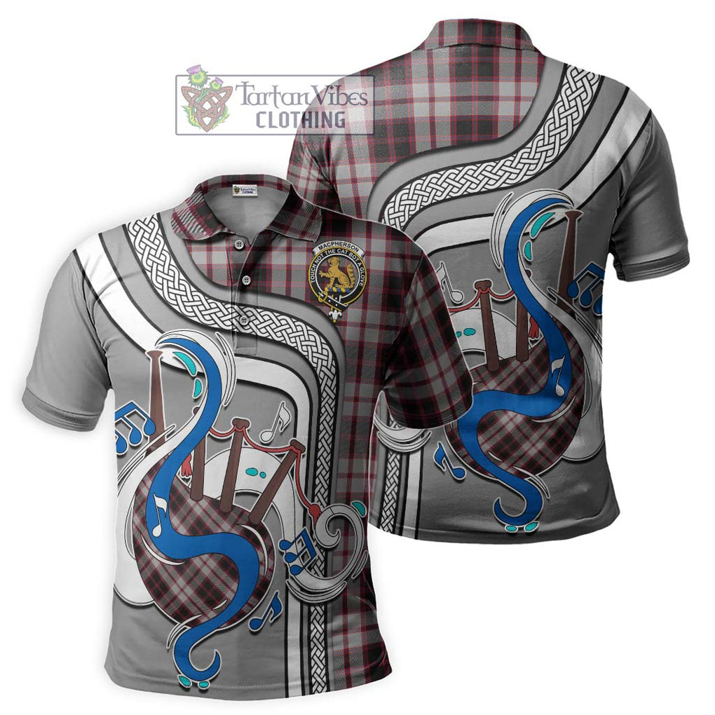 Tartan Vibes Clothing MacPherson Tartan Polo Shirt with Epic Bagpipe Style