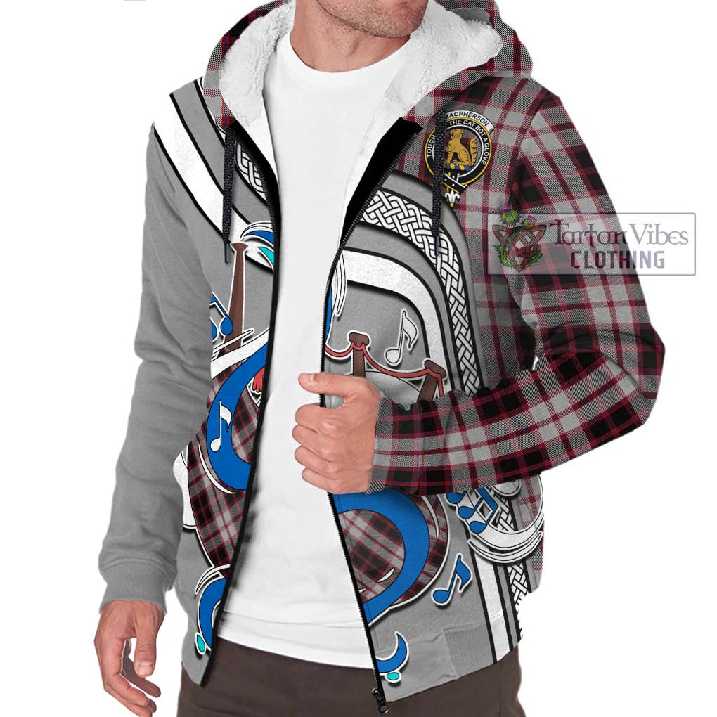 MacPherson (McPherson) Tartan Sherpa Hoodie with Epic Bagpipe Style Unisex - Tartanvibesclothing Shop