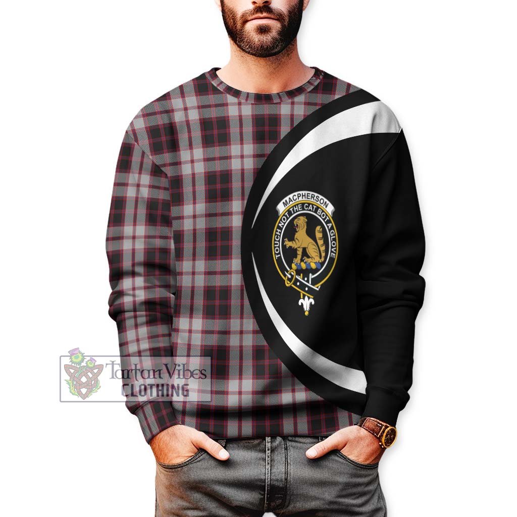 MacPherson (McPherson) Tartan Sweatshirt with Family Crest Circle Style - Tartan Vibes Clothing