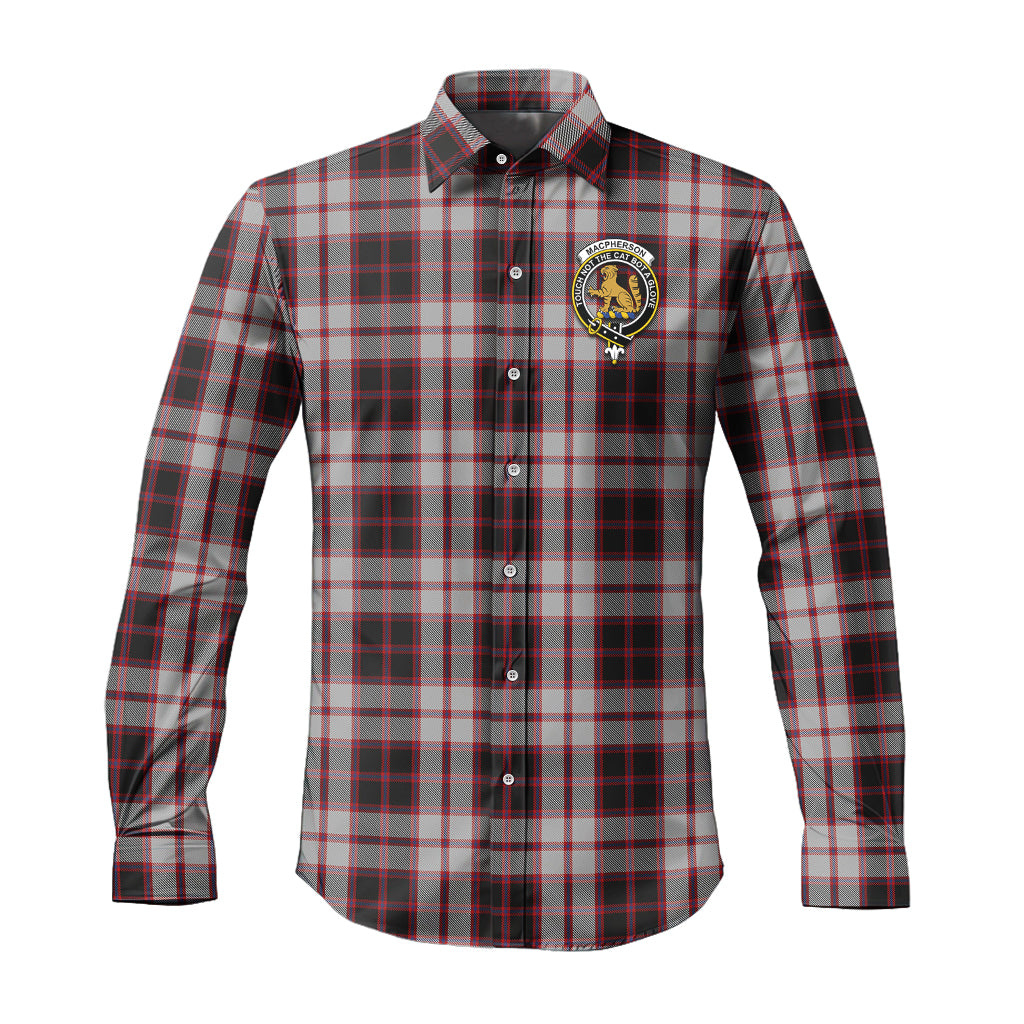 MacPherson (McPherson) Tartan Long Sleeve Button Up Shirt with Family Crest Men's Shirt - Tartan Vibes Clothing