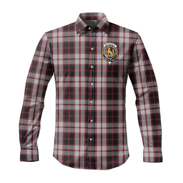 MacPherson (McPherson) Tartan Long Sleeve Button Up Shirt with Family Crest