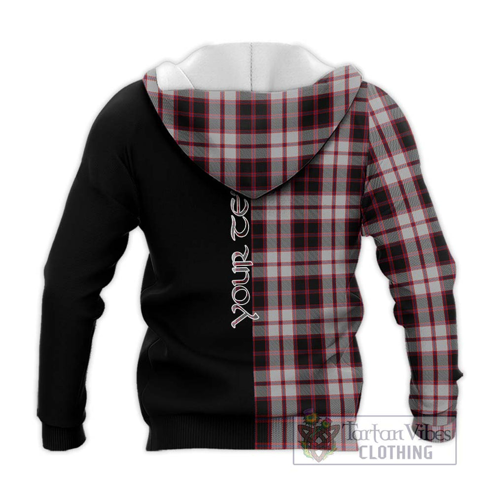 MacPherson (McPherson) Tartan Knitted Hoodie with Family Crest and Half Of Me Style - Tartanvibesclothing Shop