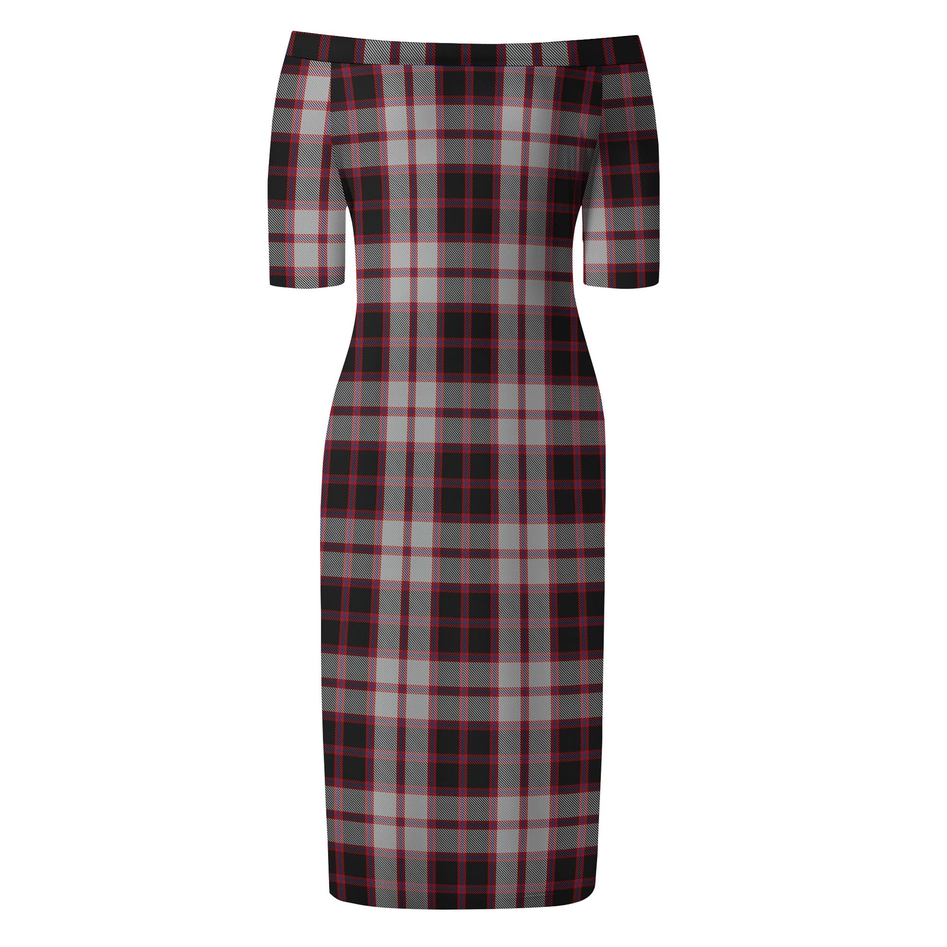 MacPherson Tartan Off Shoulder Lady Dress - Tartanvibesclothing