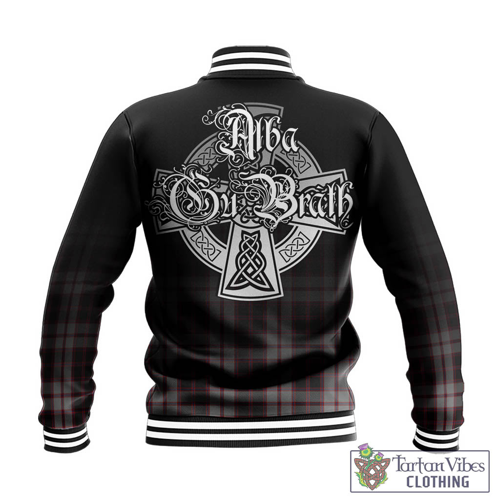 Tartan Vibes Clothing MacPherson Tartan Baseball Jacket Featuring Alba Gu Brath Family Crest Celtic Inspired