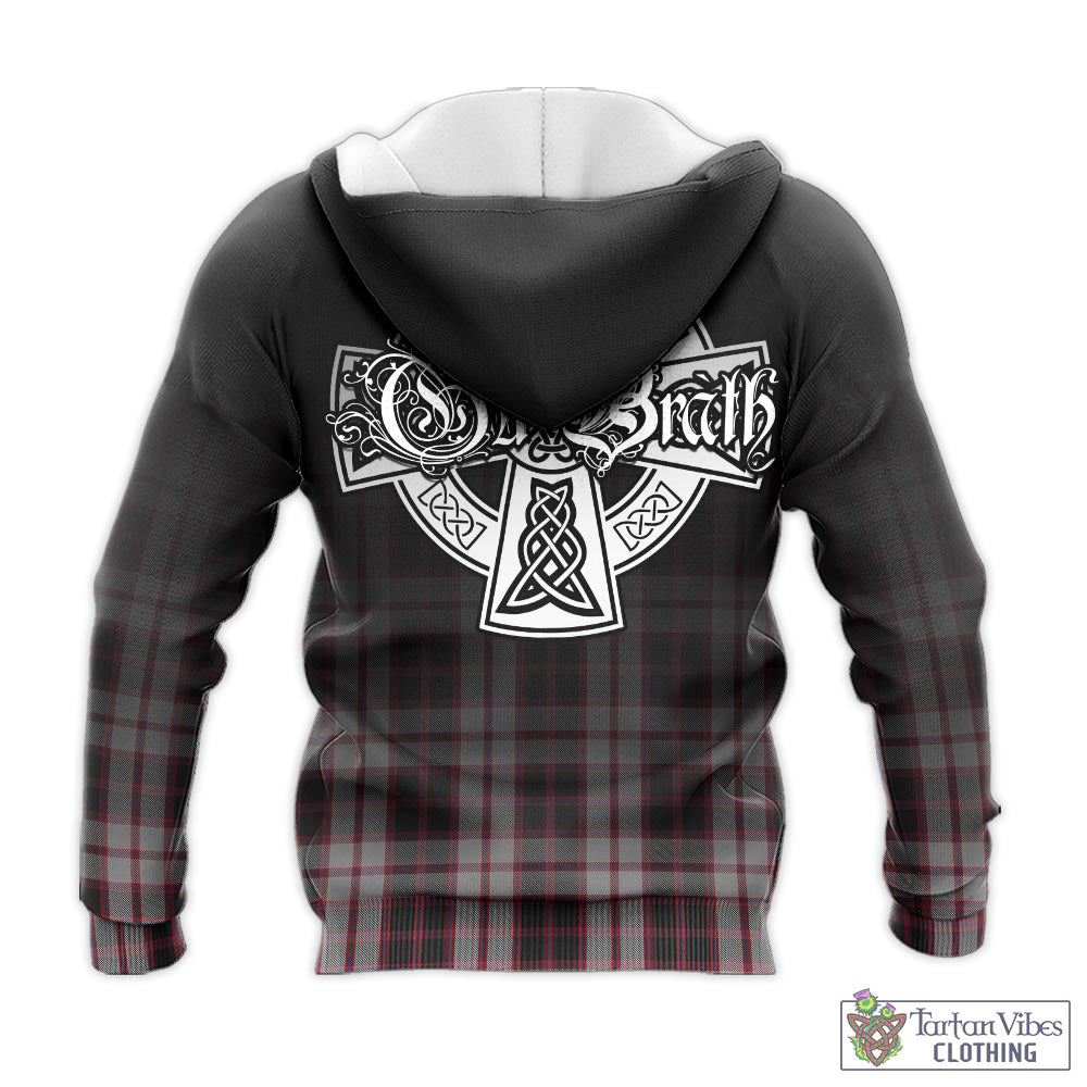 Tartan Vibes Clothing MacPherson Tartan Knitted Hoodie Featuring Alba Gu Brath Family Crest Celtic Inspired