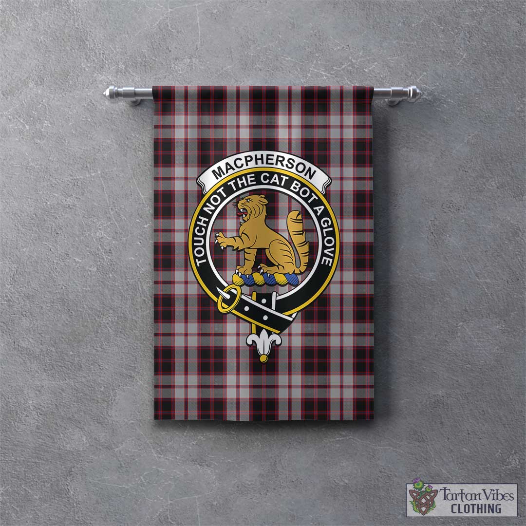 Tartan Vibes Clothing MacPherson Tartan Gonfalon, Tartan Banner with Family Crest