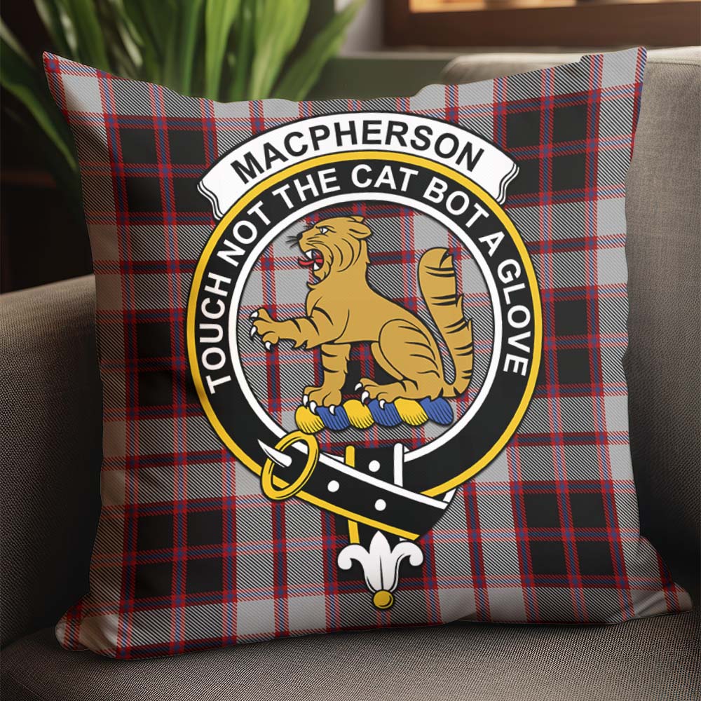 MacPherson Tartan Pillow Cover with Family Crest - Tartanvibesclothing