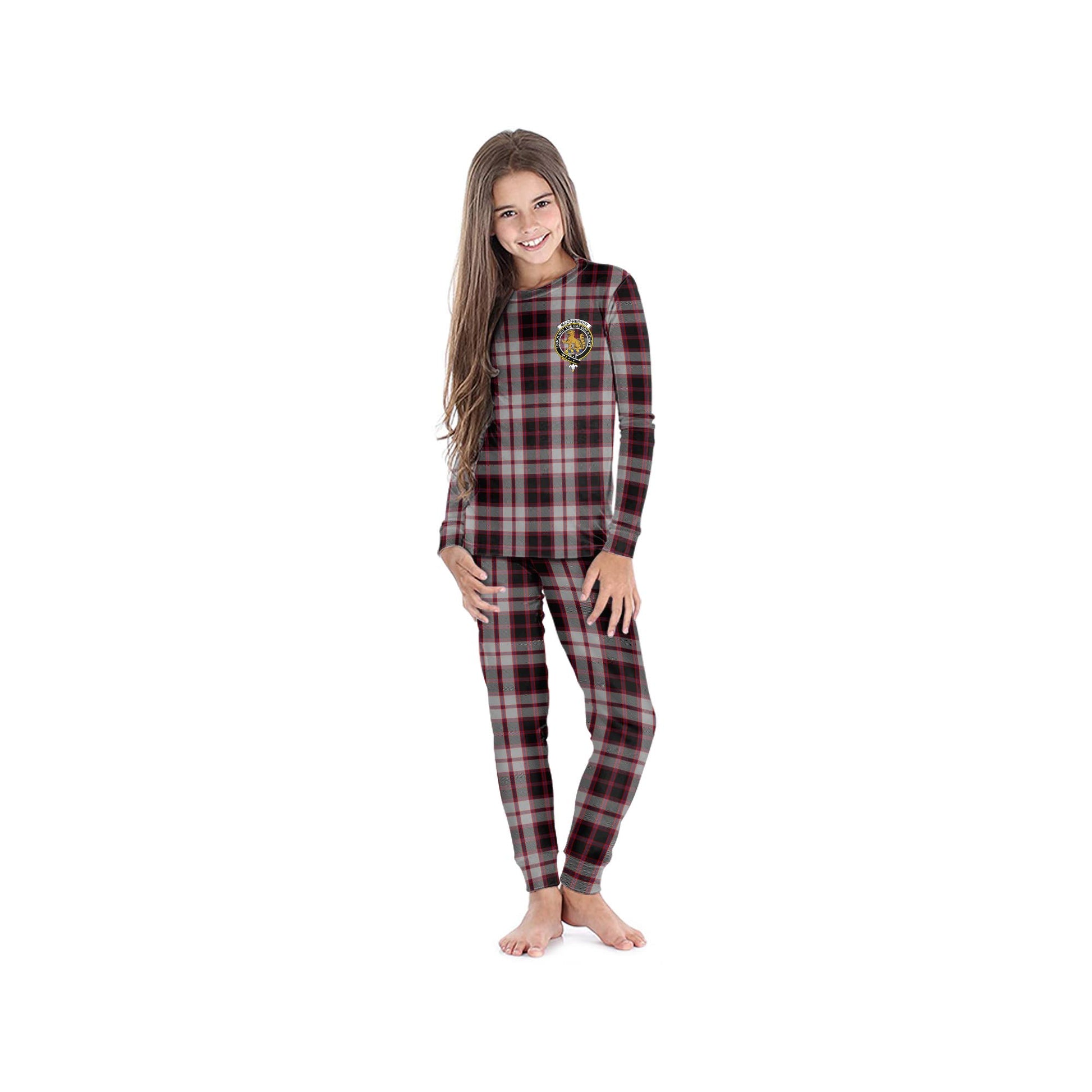 MacPherson Tartan Pajamas Family Set with Family Crest - Tartanvibesclothing