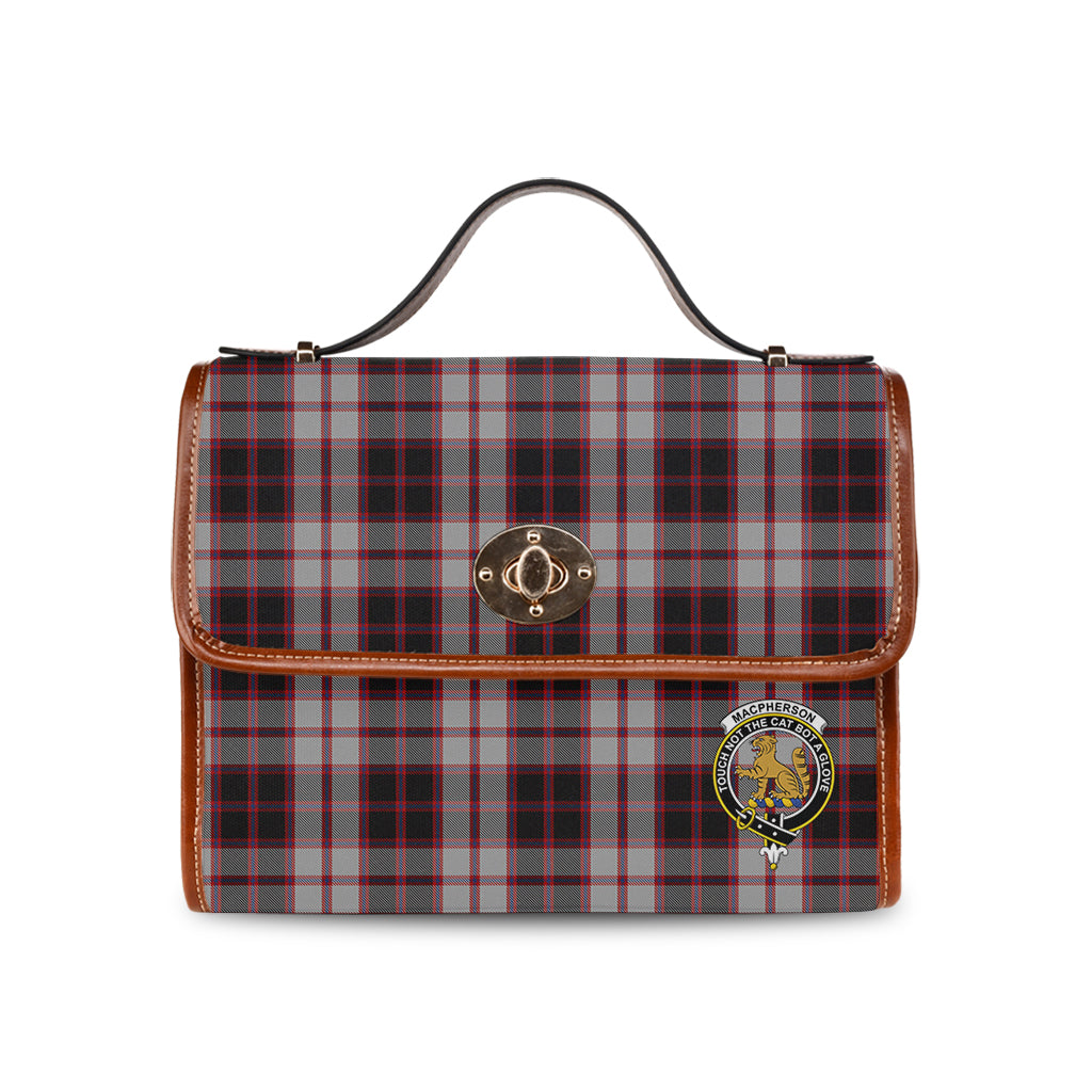 macpherson-tartan-leather-strap-waterproof-canvas-bag-with-family-crest