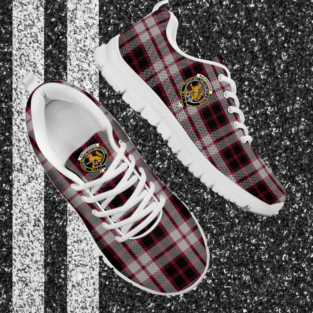 MacPherson (McPherson) Tartan Sneakers with Family Crest - Tartan Vibes Clothing