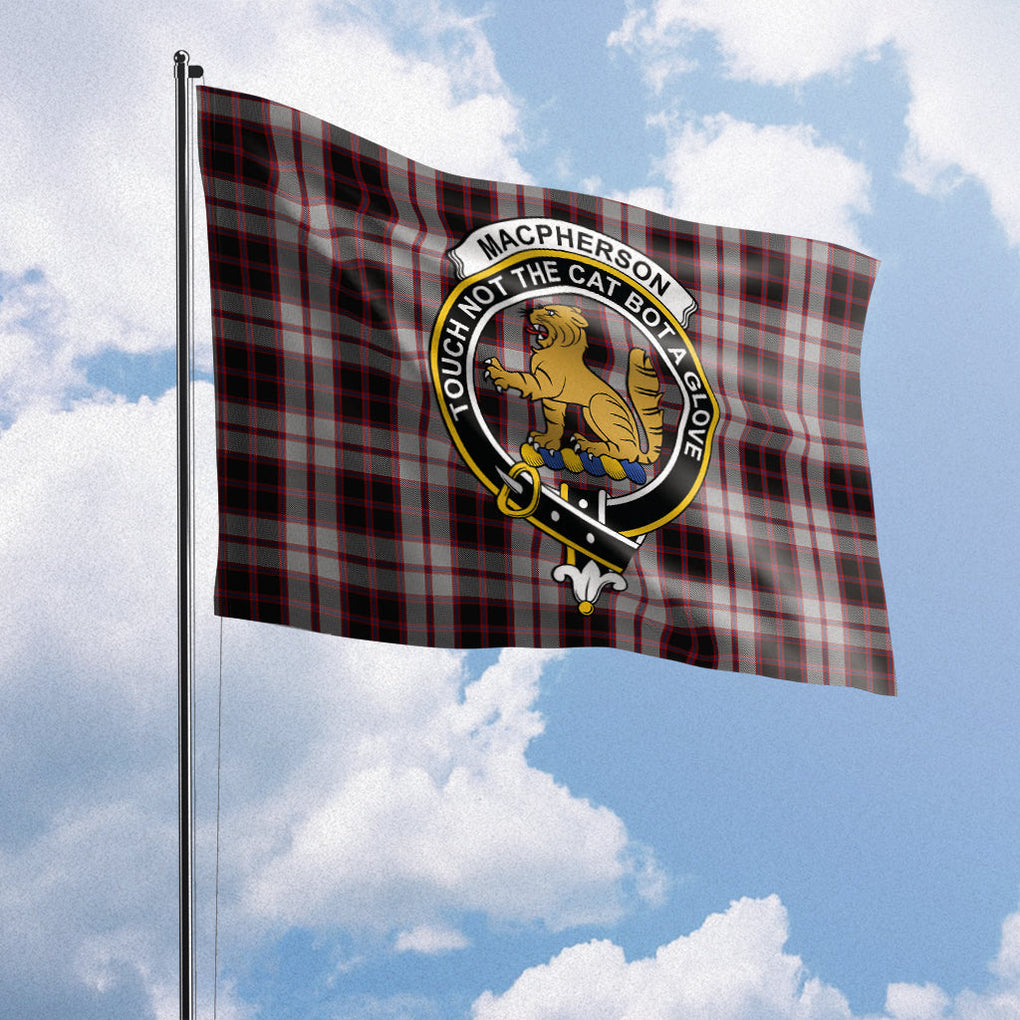 MacPherson (McPherson) Tartan Flag with Family Crest House Flag (Horizontal) - Tartan Vibes Clothing