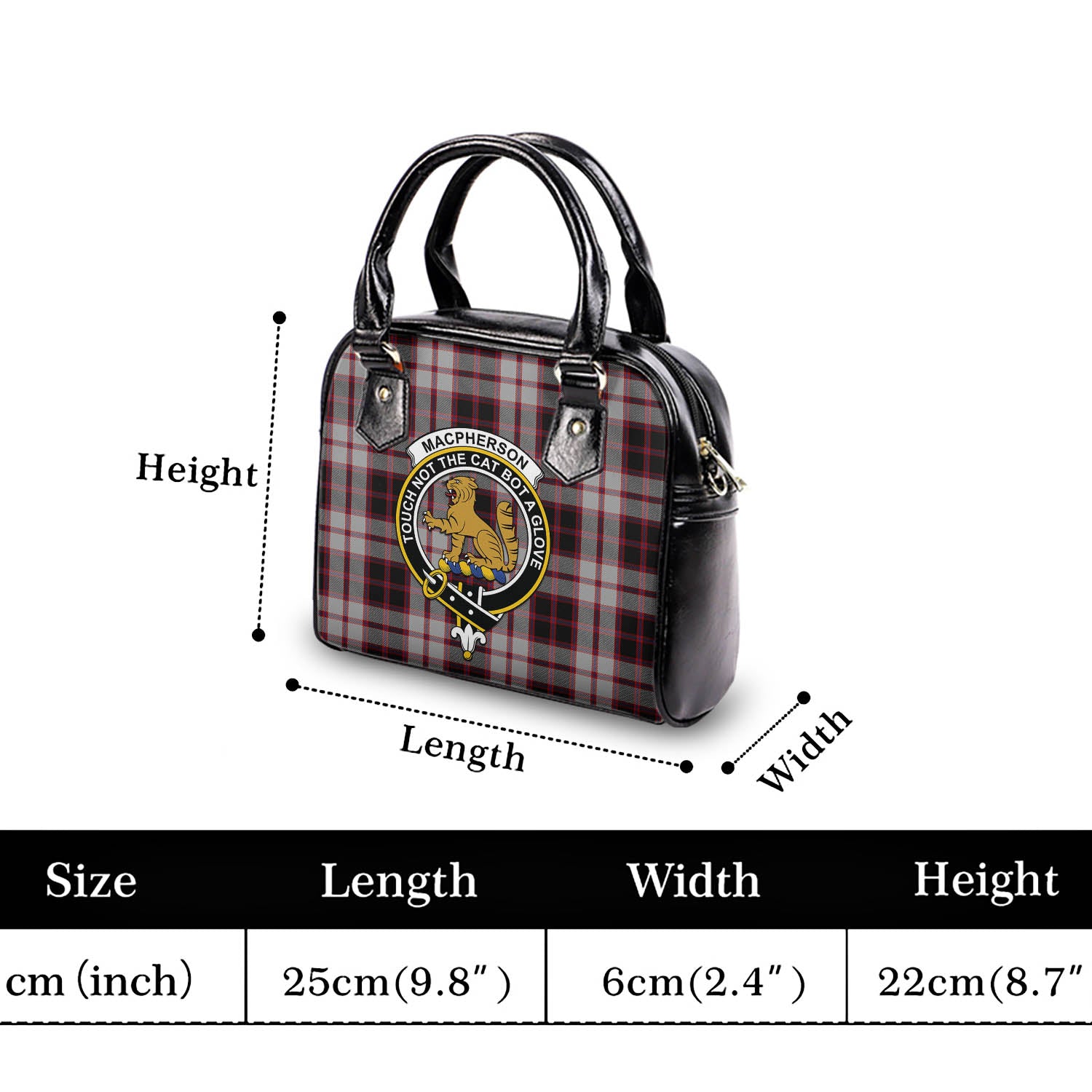 MacPherson Tartan Shoulder Handbags with Family Crest - Tartanvibesclothing