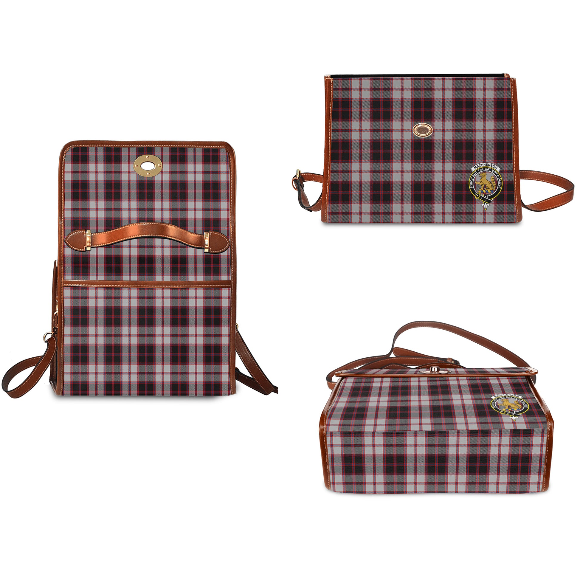 macpherson-tartan-leather-strap-waterproof-canvas-bag-with-family-crest