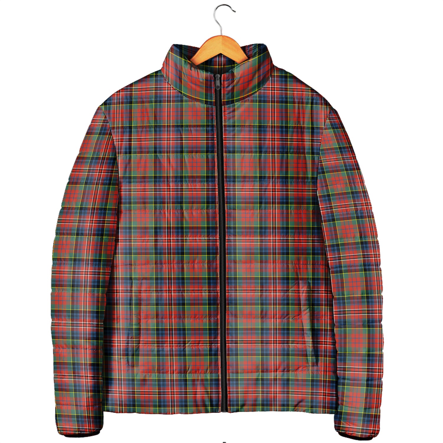 MacPherson Ancient Tartan Padded Jacket Men's Padded Jacket - Tartan Vibes Clothing