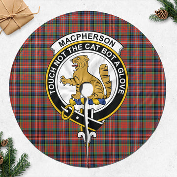 MacPherson Ancient Tartan Christmas Tree Skirt with Family Crest