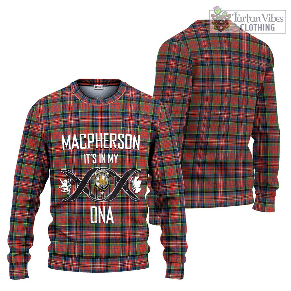 MacPherson Ancient Tartan Knitted Sweater with Family Crest DNA In Me Style Unisex - Tartanvibesclothing Shop