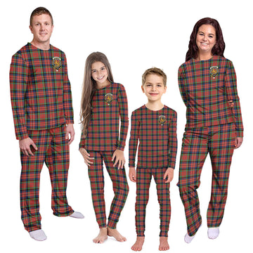 MacPherson Ancient Tartan Pajamas Family Set with Family Crest