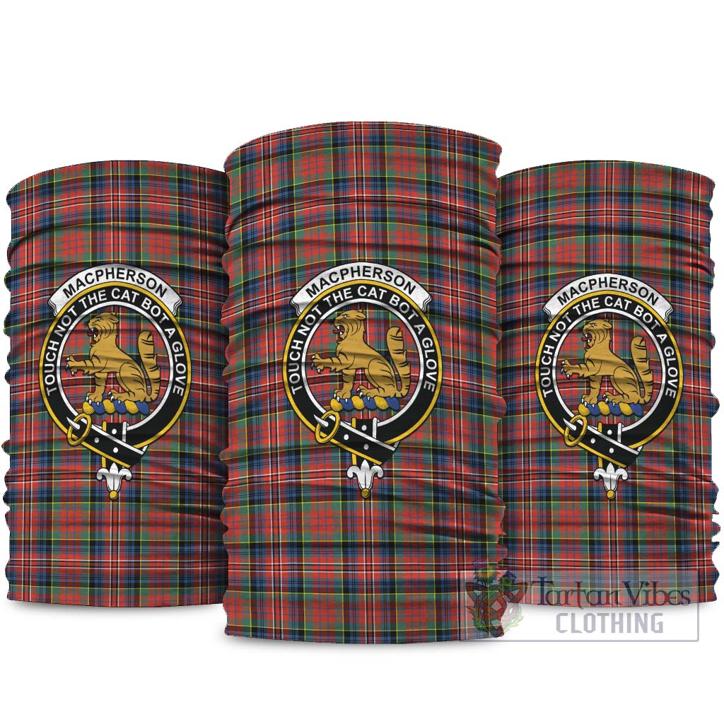 MacPherson Ancient Tartan Neck Gaiters, Tartan Bandanas, Tartan Head Band with Family Crest