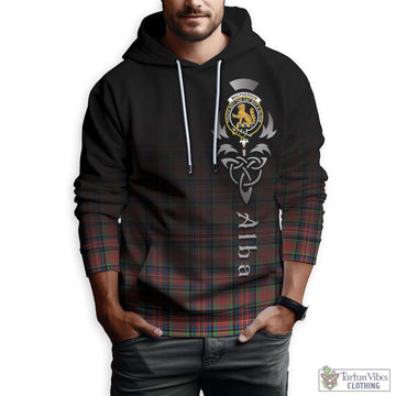 MacPherson Ancient Tartan Hoodie Featuring Alba Gu Brath Family Crest Celtic Inspired