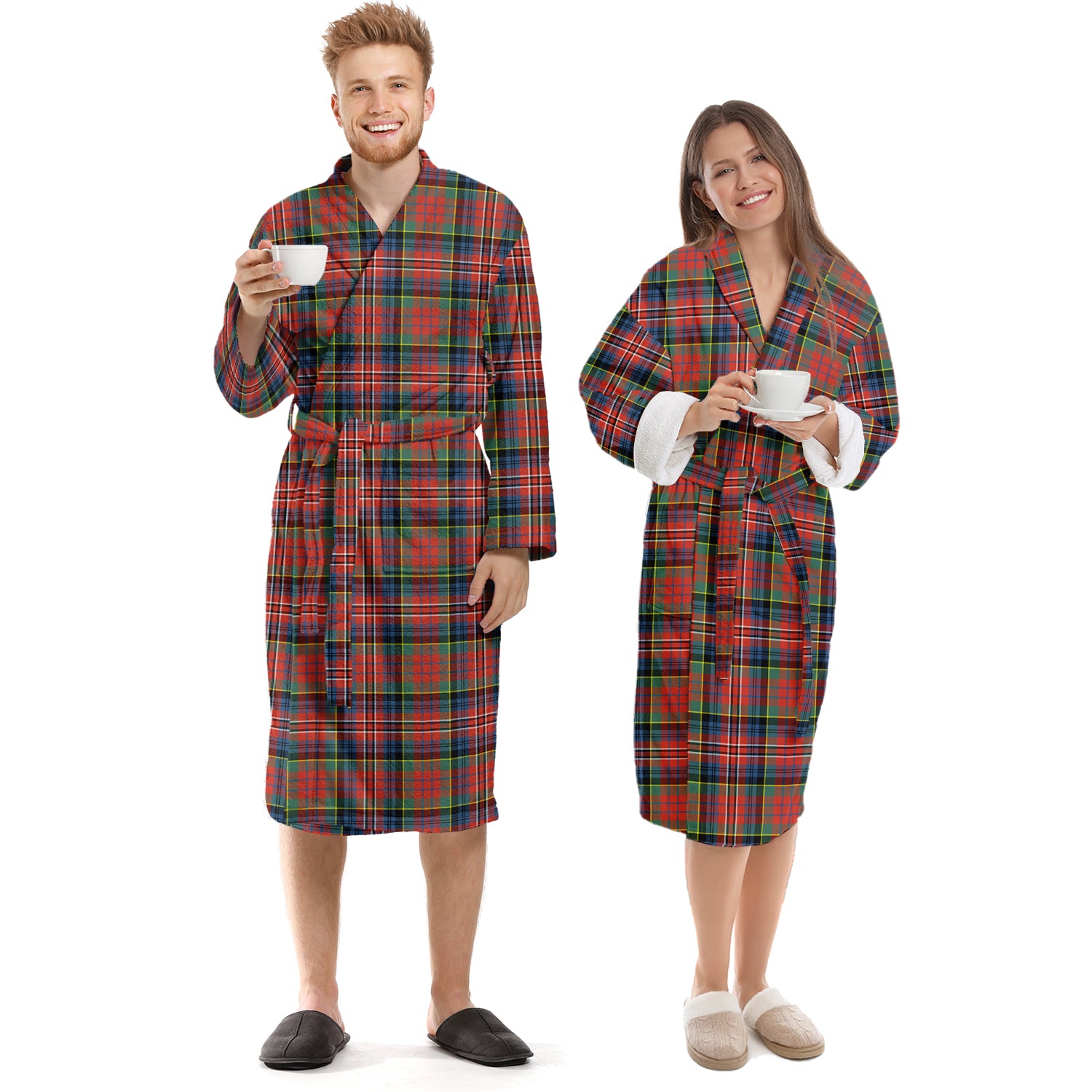 MacPherson Ancient Tartan Bathrobe Unisex S - Tartan Vibes Clothing