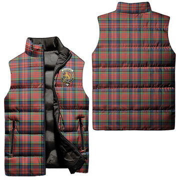 MacPherson Ancient Tartan Sleeveless Puffer Jacket with Family Crest