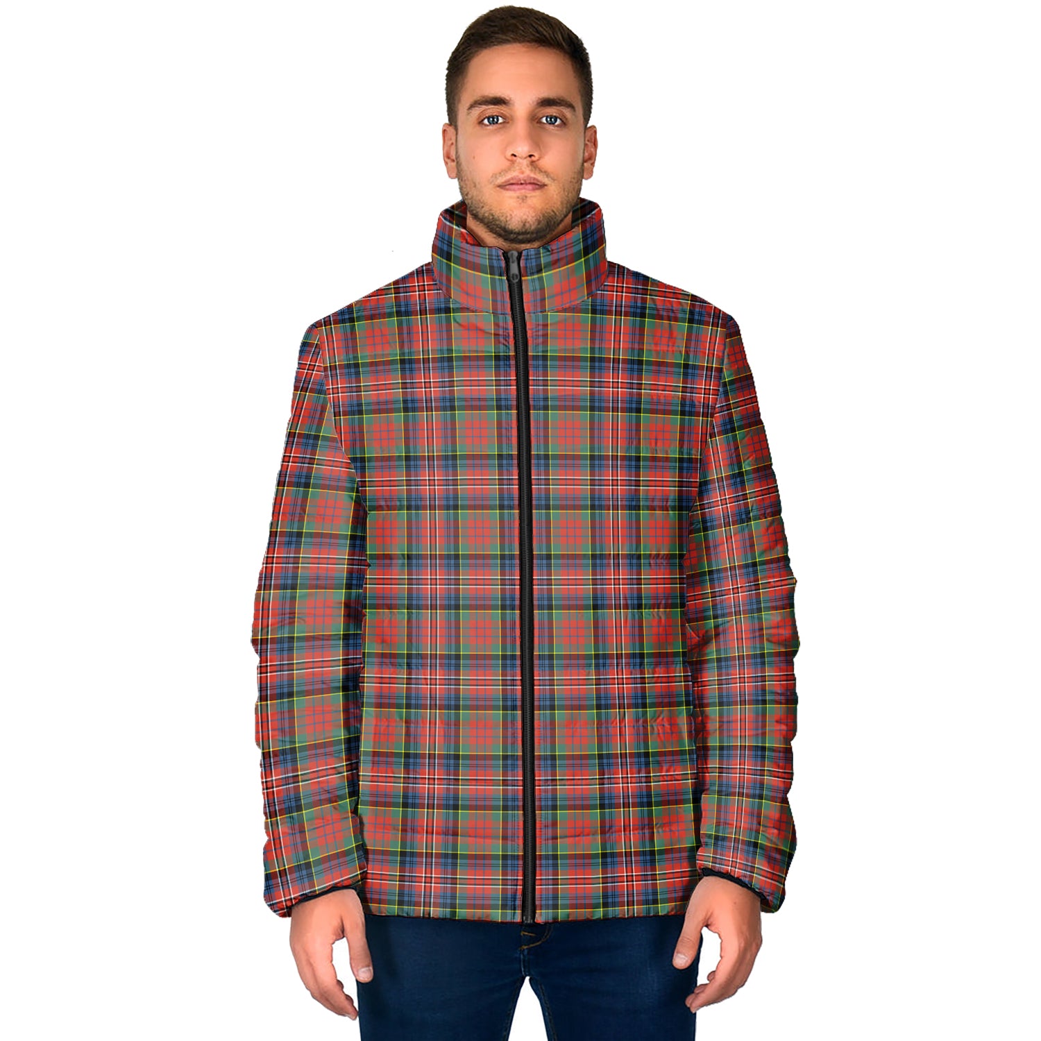 MacPherson Ancient Tartan Padded Jacket - Tartan Vibes Clothing