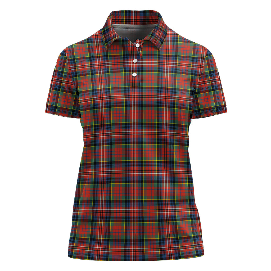 MacPherson Ancient Tartan Polo Shirt For Women - Tartan Vibes Clothing