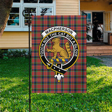 MacPherson Ancient Tartan Flag with Family Crest