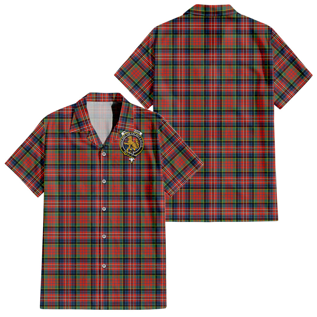 macpherson-ancient-tartan-short-sleeve-button-down-shirt-with-family-crest