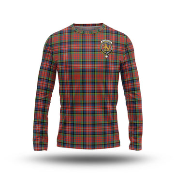 MacPherson Ancient Tartan Long Sleeve T-Shirt with Family Crest