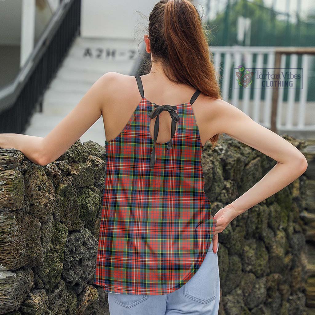 Tartan Vibes Clothing MacPherson Ancient Tartan Loose Halter Neck Camisole